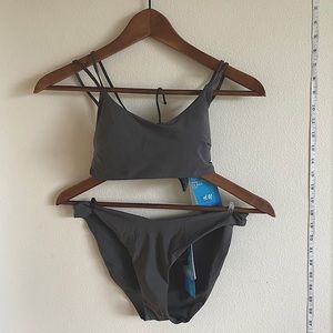 H&M charcoal gray bikini swimsuit sportswear NEW